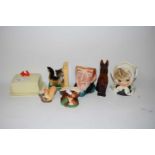 Mixed Lot: Character jugs, butter dish and other items