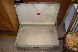 Vintage wooden bound suitcase