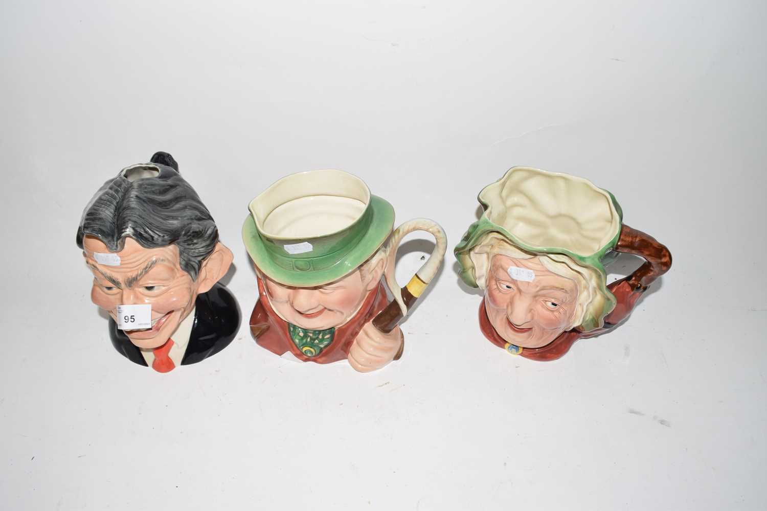 Bairstow Manor Pottery Tony Blair character jug together with two further Beswick character jugs,