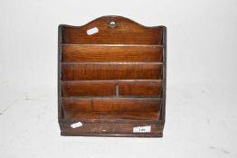 Stained wooden letter rack