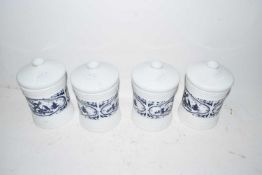 Set of four kitchen storage jars