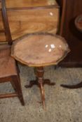 Reproduction mahogany wine table, the top with pie crust edge