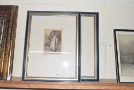 Pair of 19th Century engravings, rural scenes with figures, framed and glazed