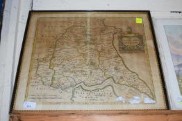 Robert Morden, coloured map East Riding of Yorkshire