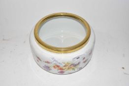 Continental porcelain salad bowl with metal rim