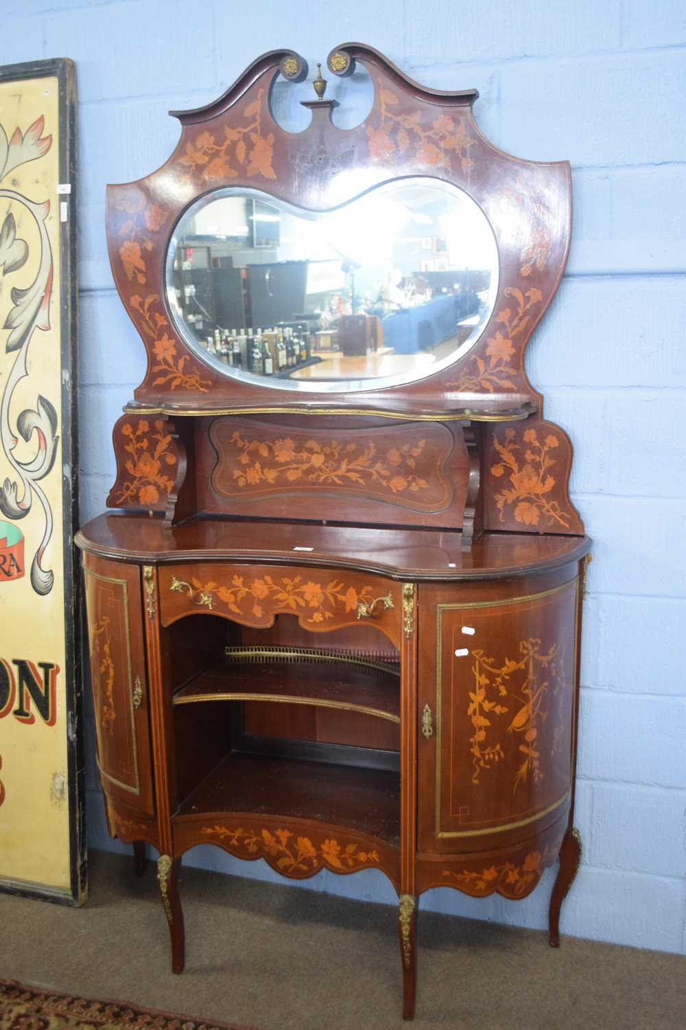 Late 19th Century mahogany mirror back sideboard of elaborate form, the back panel with broken