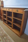 Large late 19th Century oak book case with dental moulded cornice over three drawers and three