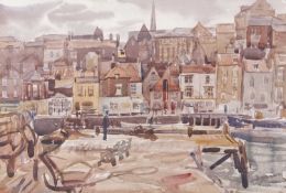 Ralph Hartley (British, 1926-1988), Whitby, watercolour, signed, 15x21ins.Exhibited at the RBA (