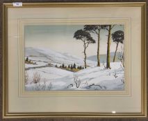 Winston Megoran (1917-1931), "Reeth Moor" Yorks, watercolour and gouache, signed, framed mounted,