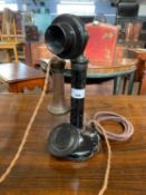 Vintage stick telephone, 30cm high