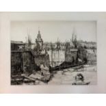 William Washington RBA (1885-1956), 'La Rochelle', engraving, dated 1928, signed in pencil, plate