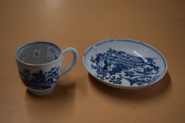 Lowestoft Porcelain Cup and Saucer