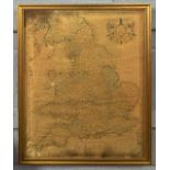 'England and Wales', hand coloured engraved map, circa 19th century, framed and glazed,17.5x21.5ins,