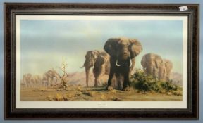 After David Shepherd CBE (British, 20th / 21st century), "The Ivory is Theirs", chromolithograph,