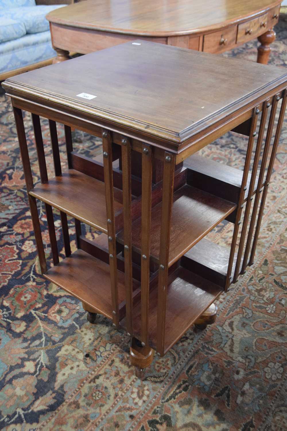 Late 19th Century mahogany revolving bookcase of square form, 50cm wide - Image 3 of 4