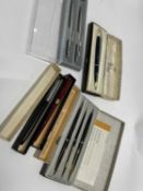 Quantity of fountain pens including Parker and Waterman examples in original boxes