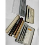 Quantity of fountain pens including Parker and Waterman examples in original boxes