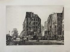 William Washington RBA (1885-1956), 'Quai de Conti, Paris', engraving, signed in pencil, plate