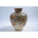 Satsuma vase of globular shape with mille fiori decoration, the base with signature in gilt, 27cm