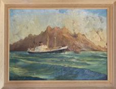 Richard Lamb (British, 20th century), the vessel 'Indian Splendour' in a maritime scene, oil on