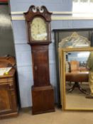 Smith, Alfreton, a Georgian thirty hour long case clock with painted arch dial to a brass movement