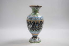 Cloisonne vase with Persian style decoration, 26cm high