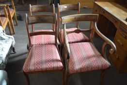 Set of four 19th Century mahogany bar back dining chairs with upholstered drop in seats