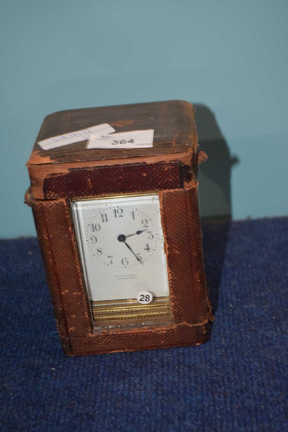 Brass carriage clock in original case (Note: only one clock in this lot) - Image 2 of 2