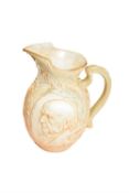 Late 19th Century Doulton Burslam Gladstone commemorative jug in an ivory finish