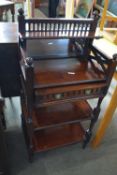 Late 19th Century mahogany what not or side table with small shelf over a mirrored panel and