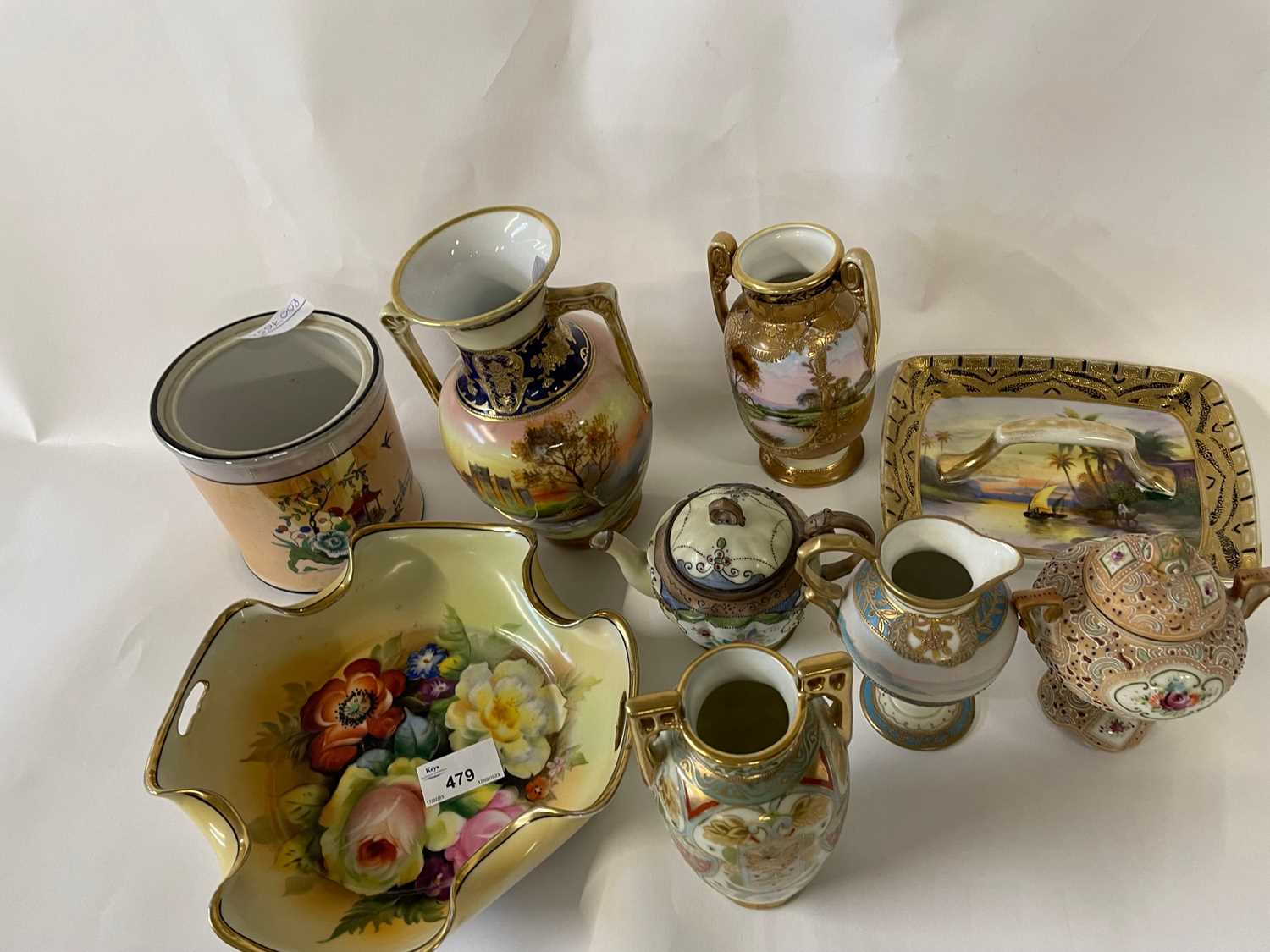 Further group of Noritake wares with floral and landscape designs - Image 2 of 2