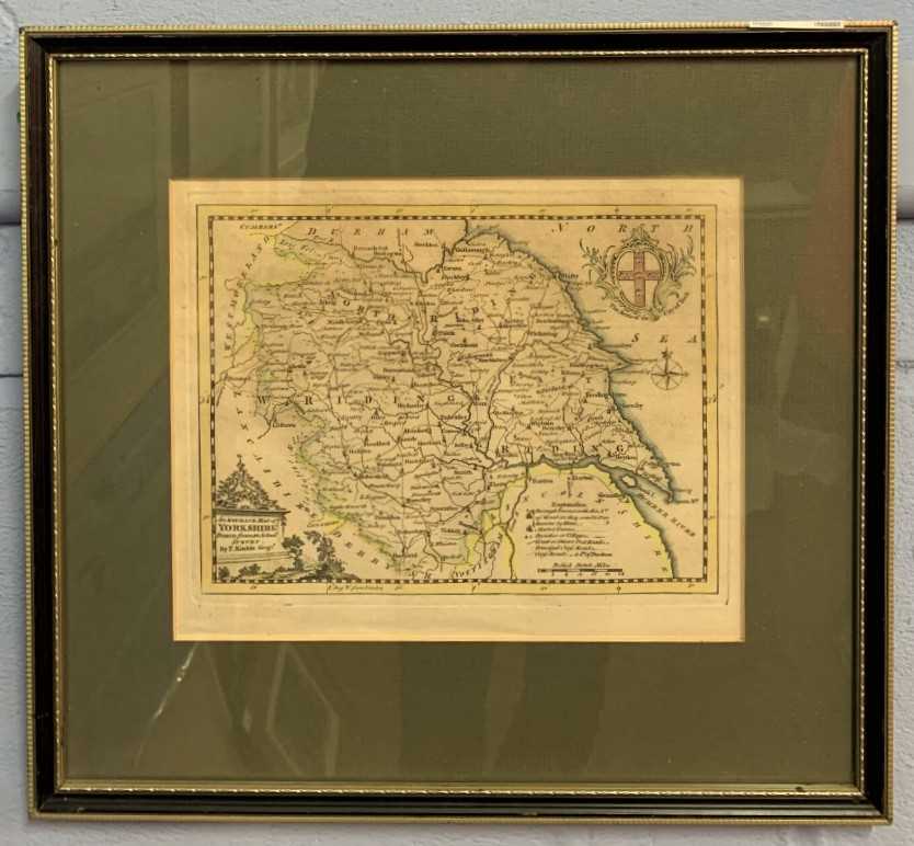 Thomas Kitchin (British,1718-1784), 'Yorkshire', hand coloured engraved map, frame mounted, framed