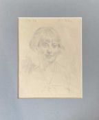 Reginald Grenville Eves RA (British, 20th century), portrait of a lady, pencil on paper, signed