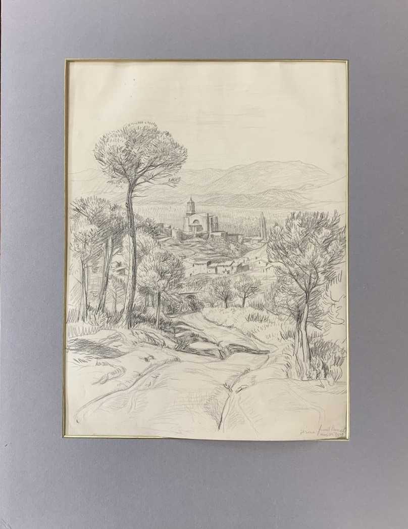 Attributed to Francis Dodd RA (British, 20th century), Torre-Serona, pencil on paper, signed and - Image 2 of 2