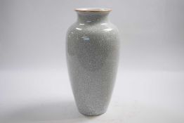 White glazed crackle ware vase, 28cm high