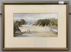 David Gilchrist (British, 20th century), 'West Angle Beach, Pembrokeshire', watercolour, signed,