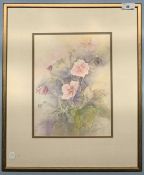 P.Cranmer (British, 20th century), "Japanese Anemones", watercolour, label on verso inscribed 'Peggy