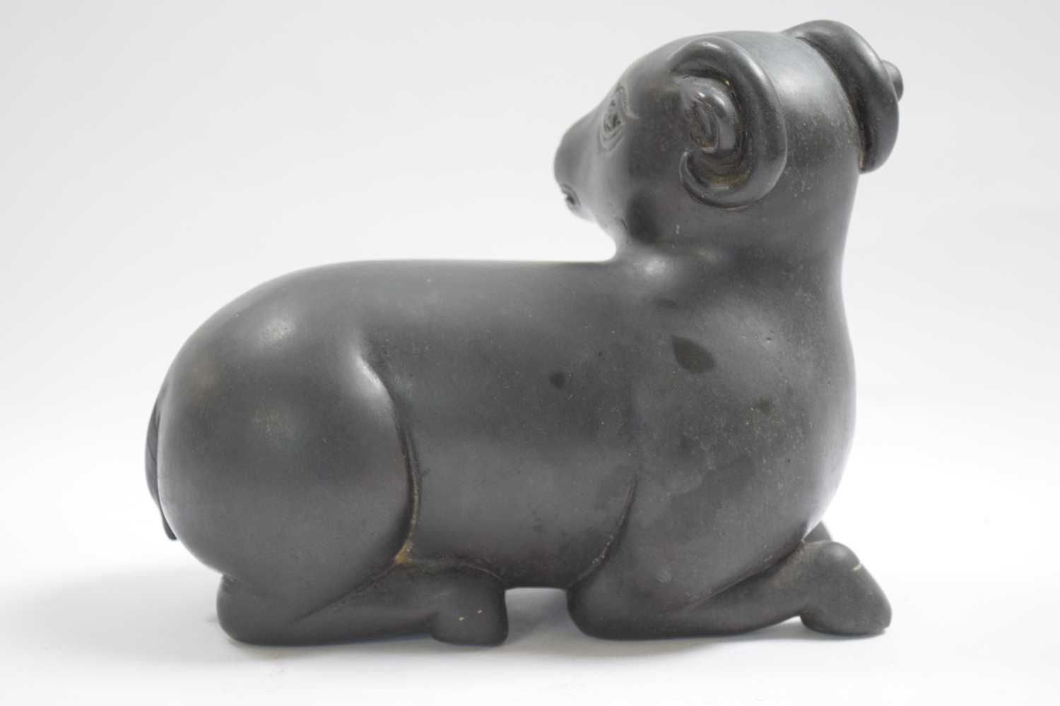 Metal figure of a young ram, 18cm long - Image 2 of 2