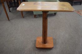 Small 19th Century mahogany occasional table with narrow rectangular top over an octagonal column