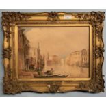 Alicia M.Harris (British, 20th century), 'Grand Canal, Venice', watercolour, gilt framed, glazed,