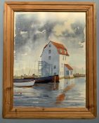 Susan Martyn (British, 20th century) "Woodbridge Tide Mill", watercolour,15x11.5ins,15x19.5ins
