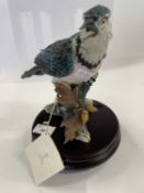 Kiser porcelain bird model of a blue jay from a limited edition of 1500, this example marked 1201