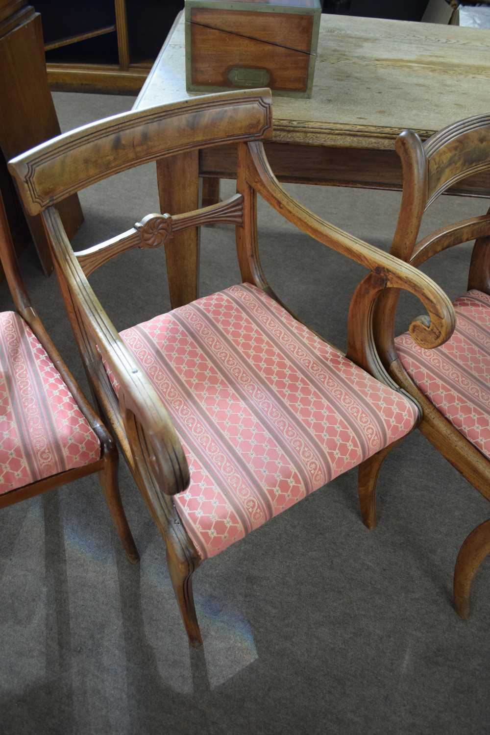 Set of four 19th Century mahogany bar back dining chairs with upholstered drop in seats - Image 3 of 3