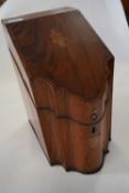 Georgian mahogany former knife box with later fittings converting it to a stationery cabinet with