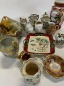 Group of Noritake wares with typical floral designs, also a Masons iron stone jug