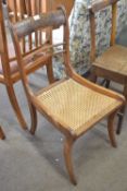 Georgian cane seated and sabre leg side chair