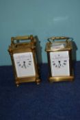 Two early 20th Century brass carriage clocks