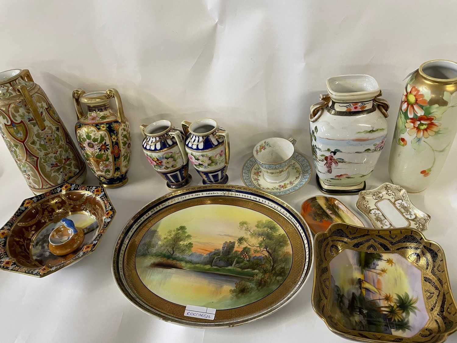 Further group of Noritake wares with floral and landscape designs