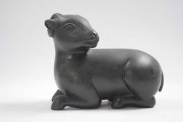 Metal figure of a young ram, 18cm long