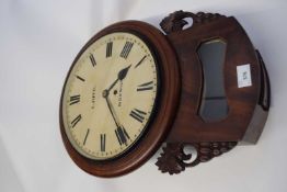 C.Zipfel, Norwich, late 19th Century mahogany drop dial wall clock with brass movement, 52cm high